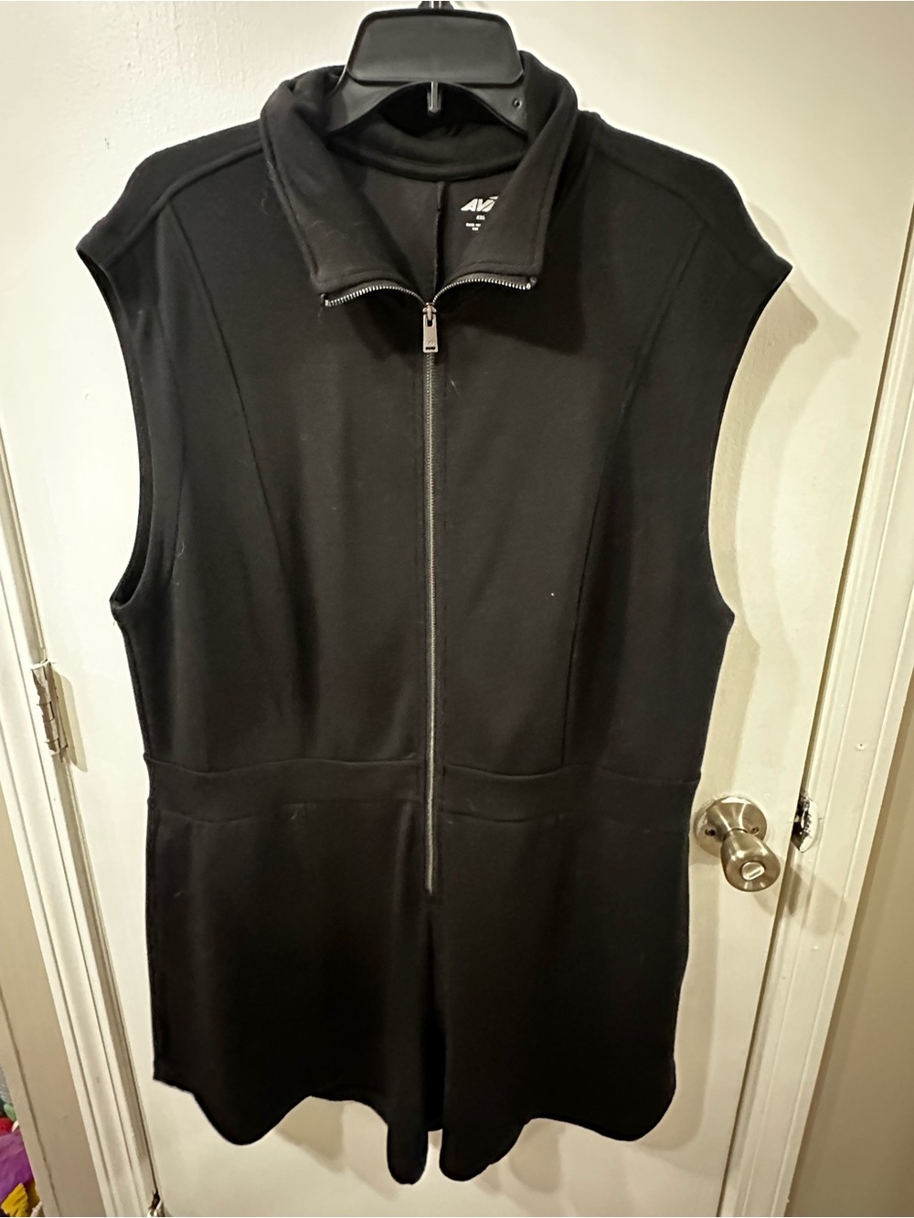 Avia Black Sleeveless Zip-Up Romper